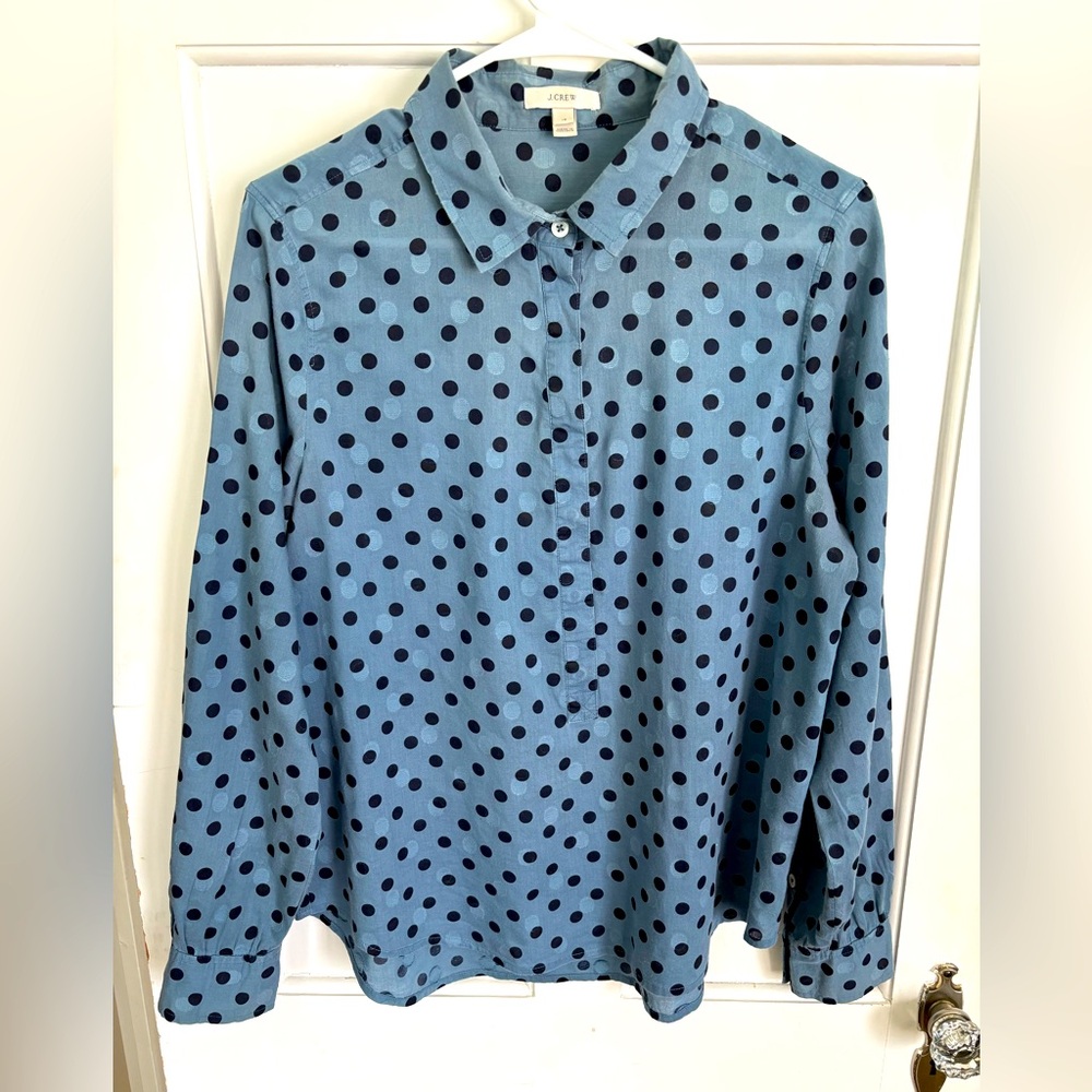 J. Crew Polka Dot Popover Shirt